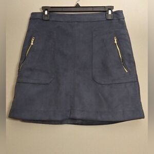 LOFT Blue Faux Suede Short Skirt Size 6